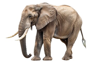 Obraz premium Majestic African Elephant Isolated On White Background