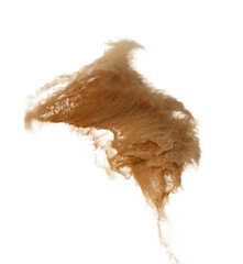 Sand Storm desert with wind blow spin around. Golden yellow sand tornado storm with high wind. Fine...