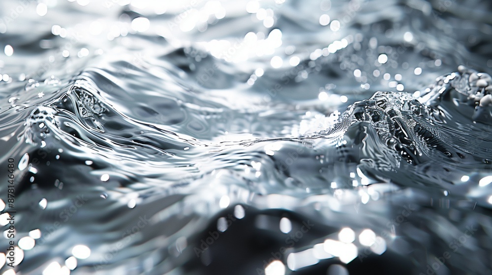 Poster shimmering water surface with soft focus texture background image. mesmerizing abstract pattern of l