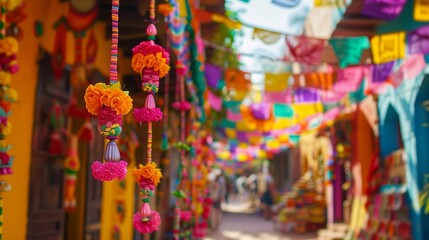 Fototapeta premium Join us for an ethnic festival with vibrant decor, traditional music, dance, and cultural exhibits!