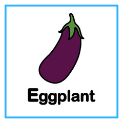flat eggplant alphabet illustration