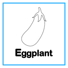 tracing eggplant alphabet illustration