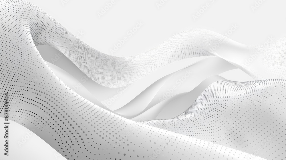 Aufkleber geometric white and gray curve background for tech and business design