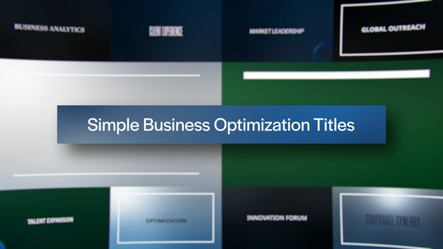 Simple Business Optimization Titles | 10 Motion Titles with Control Panels