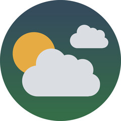 Cloudy Day vector icon in the background style 