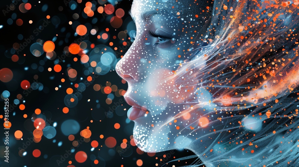 Poster creative use of dots in digital art adds depth and dimension, transforming simple designs into intri