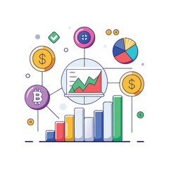 Fototapeta premium Cryptocurrency vector illustration