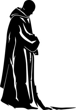 recommend clip art: Monk Silhouette in Contemplation