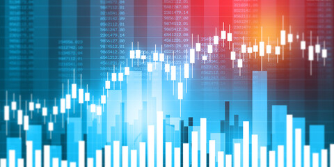 Stock market growth chart. 3d illustration.