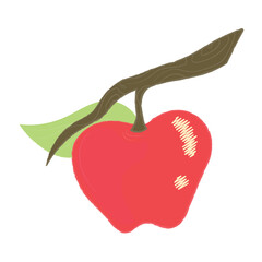 Vector image of an apple. Abstract fruits.