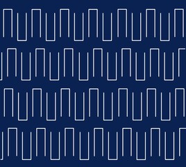Abstract geometric print on dark blue background. Fashionable design illustration