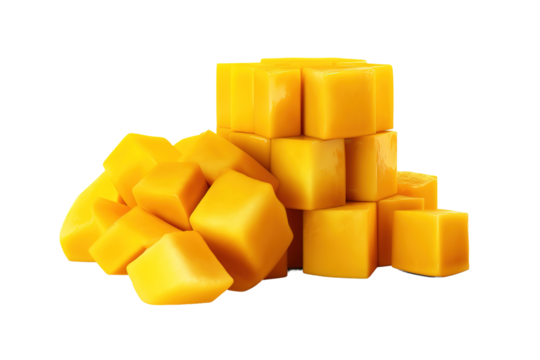 The Cubic Culinary Composition on White or PNG Transparent Background.