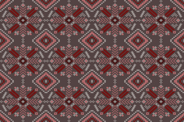 Pixel art vector for Fabric geometric ethnic pattern seamless,Pixel pattern art wallpaper Background, Design for fabric, curtain, carpet ,geometry seamless pattern art illustration