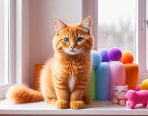 Little orange cat, cute, spoiled
