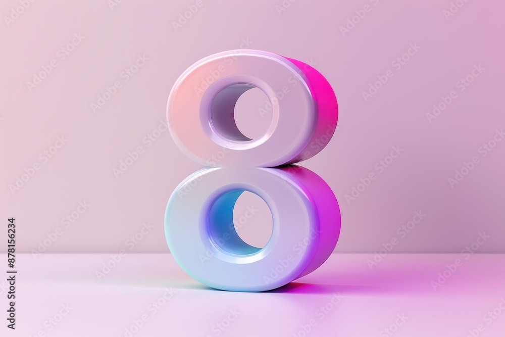 Fototapete The number 8 is a colorful, abstract shape that is floating in the air