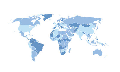 Fototapeta premium World map isolated for education,Travel worldwide, earth geography website layouts, background,study geography,work in graphics.Suitable for Business Professionals,Designers and Creatives,Marketers.