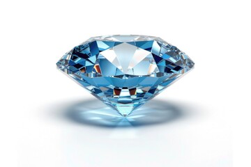 Fototapeta premium Dazzling Diamond: Luxury Brilliant Crystal Gem on White Background