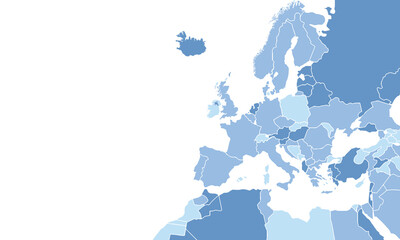 Obraz premium European political mapfor education,Travel worldwide, earth geography website layouts, background,study geography,work in graphics.Suitable for Business Professionals,Designers and Creatives,Marketer.
