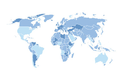 Obraz premium World map isolated for education,Travel worldwide, earth geography website layouts, background,study geography,work in graphics.Suitable for Business Professionals,Designers and Creatives,Marketers.
