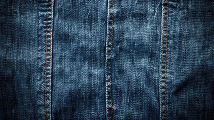 Fototapeta premium Denim Jeans. Blue Surface Background Texture Close-up of Clothing Apparel