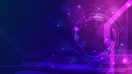 Technology futuristic HUD interface. Hi- tech blue background.