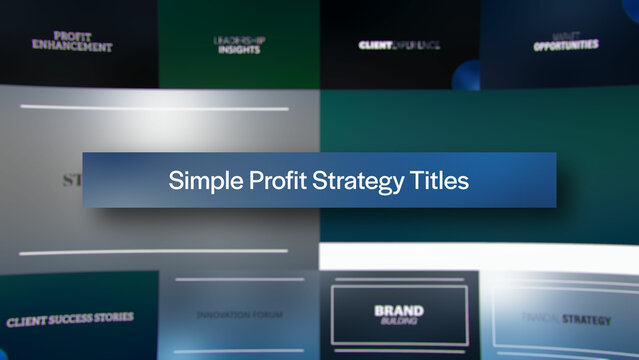 Simple Profit Strategy Titles | 10 Motion Titles with Control Panels