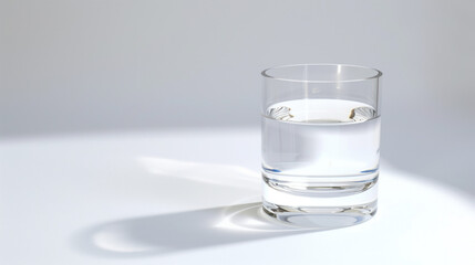Glass of water on a light background