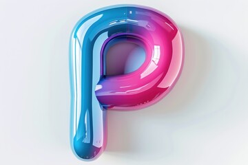 A large, colorful letter P is floating in the air