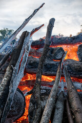 burning wood burning