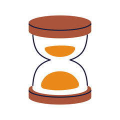 Hourglass, sand glass clock, icon. Time and countdown, deadline concept. Sandglass, sanclock clipart, design element. Timer symbol. Flat graphic vector illustration isolated on white background