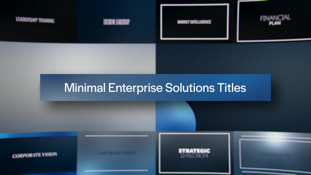Minimal Enterprise Solutions Titles | 10 Motion Titles with Control Panels