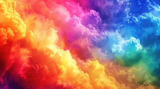 Vibrant rainbow displaying a variety of colors in the sky