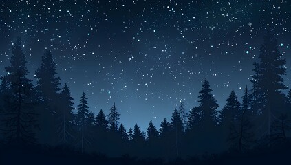 Starry sky at night, dark blue background, starry field, glowing stars, blurred stars in the lower left corner of the screen, minimalism, wide angle