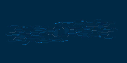 Naklejka premium Vectors Global communication technology background with dots and lines connection. Digital big data visualization and electronic circuit board concept