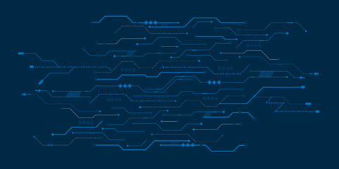Vectors Global communication technology background with dots and lines connection. Digital big data visualization and electronic circuit board concept