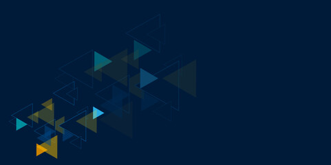 Vector Abstract blue triangle modern template for business or technology, Dark blue triangle background