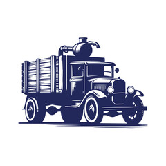 Truck silhouette vector Clip art isolated design illustration © Roman