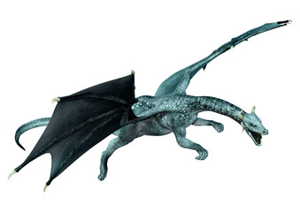 Fototapeta premium 3D Rendering Fairy Tale Dragon on White