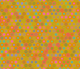 Geometric background featuring geometric shapes of varied styles and colors. Hexagon geometric shapes in a tileable, seamless pattern. Captivating vector illustration.