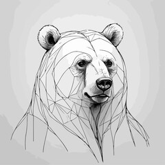 minimalist art line drawing bear