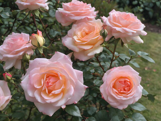 Blooming Roses in Garden