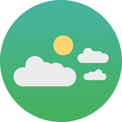 Cloudy Day vector icon in background style 