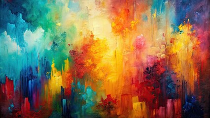 Abstract oil painting background on canvas in vibrant colors and intriguing textures, abstract, oil painting, background