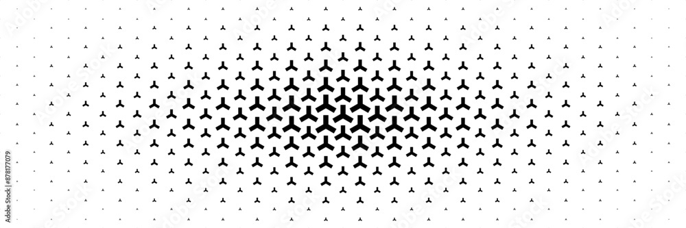 Poster horizontal three  corners triangle spreading from center for pattern and background.