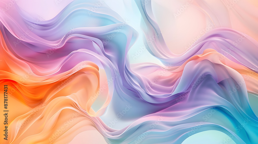 Poster abstract background with colorful waves and fluid shapes, creating an elegant and modern wallpaper d