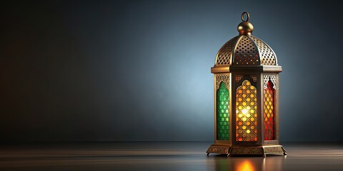 rendering of a traditional Arabic lantern on a gray background, Arabic, lantern, traditional,rendering