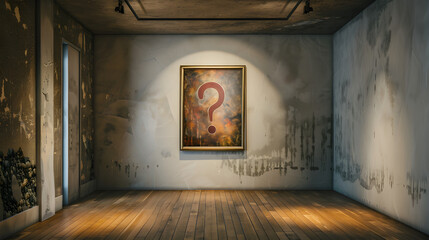 Question mark on a painting.