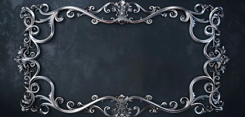 silver frame with delicate scrollwork and filigree