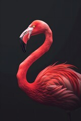 Obraz premium Flamingo Texture: Wild Birds on Solid Background