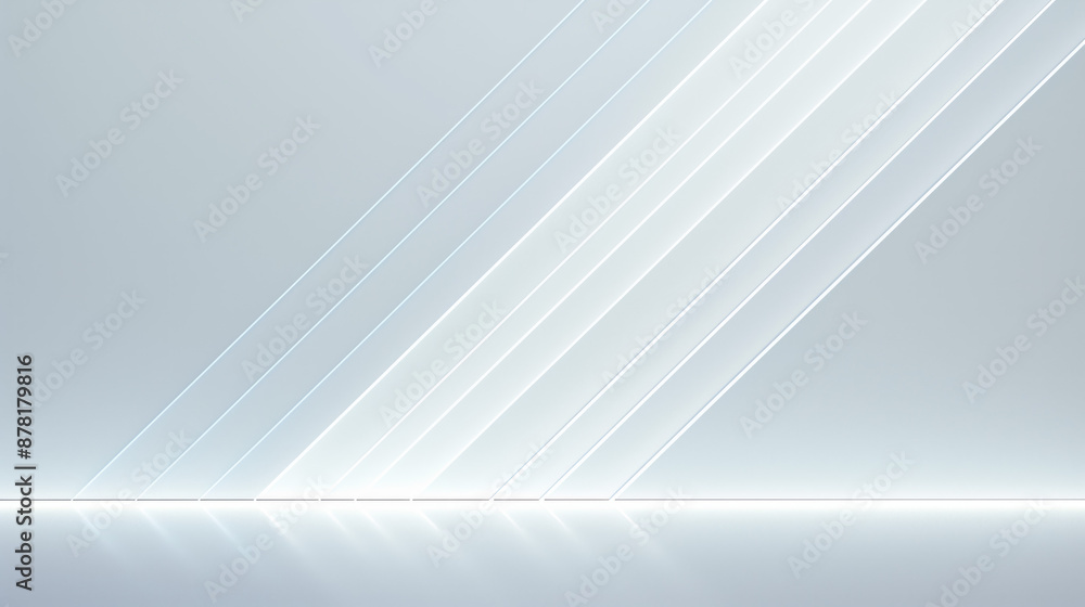 Poster white wall background with backlight and diagonal lines, abstract background
